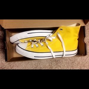 Yellow high top Converse