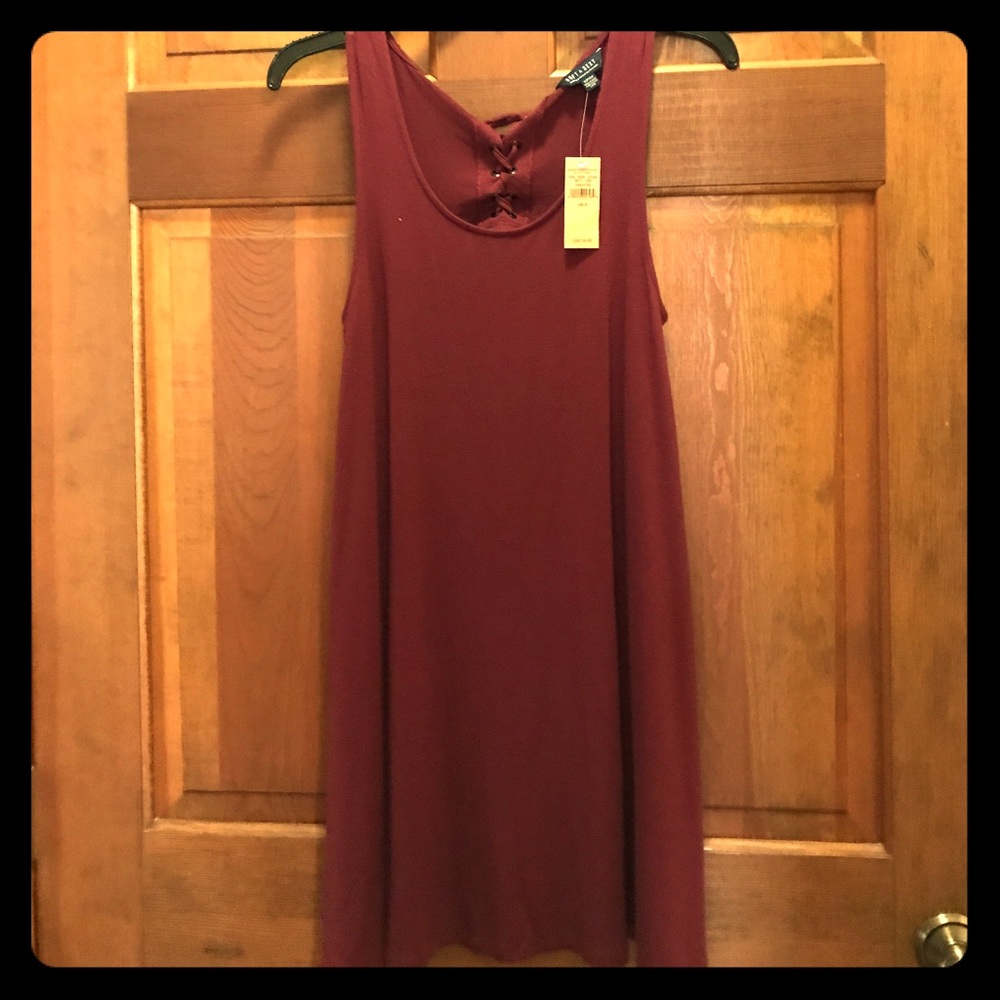 AE Soft & Sexy Burgundy Swing Dress w/Back Cut-Out