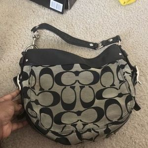 Black/grey coach purse
