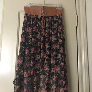 High low floral skirt