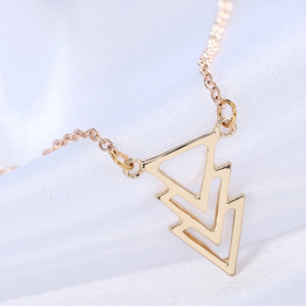 Gold Colored Triangle Necklace