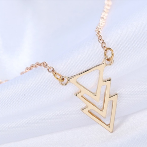 Gold Colored Triangle Necklace - Picture 1 of 3