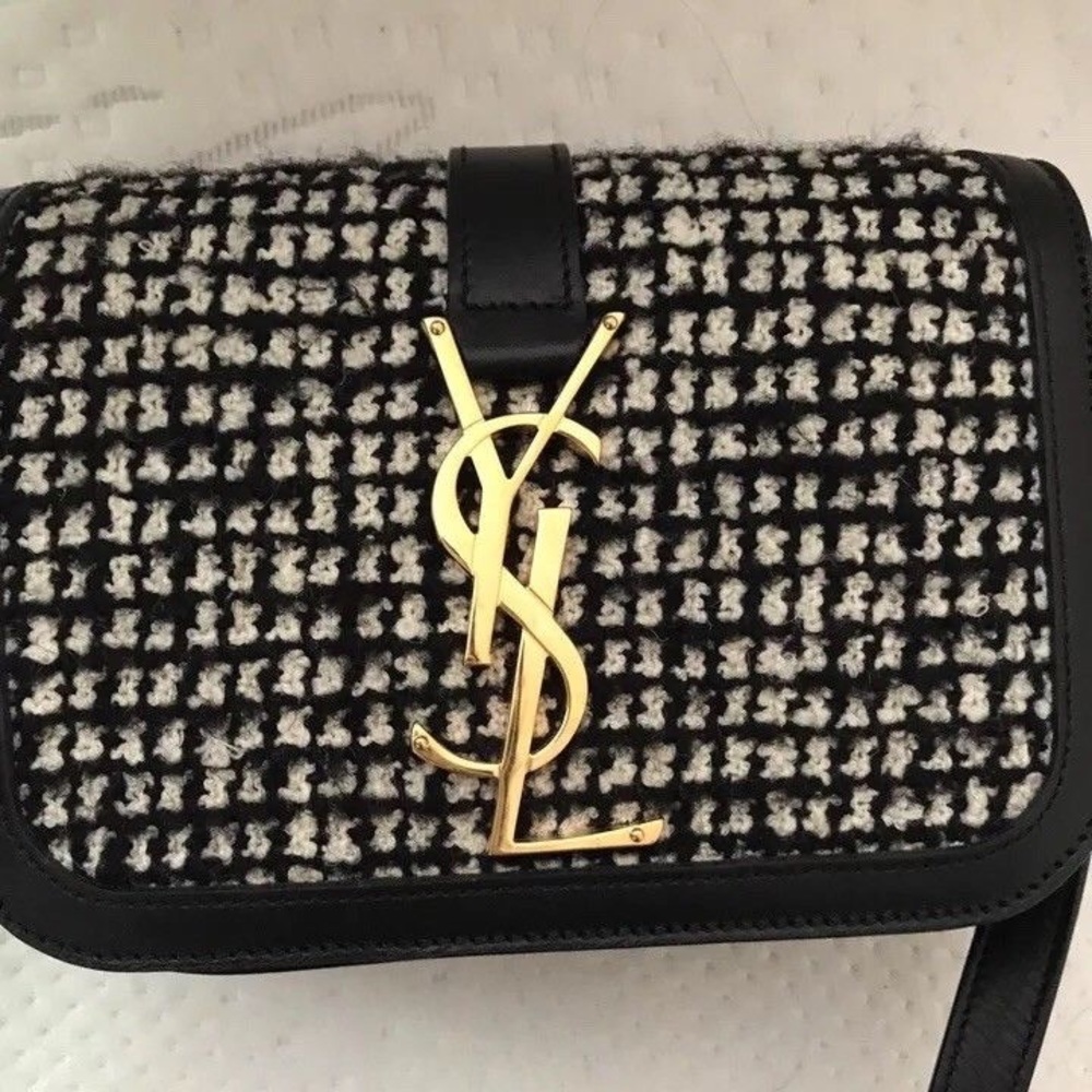 Saint Laurent Crossbody Monogram Tweed Mini Bag