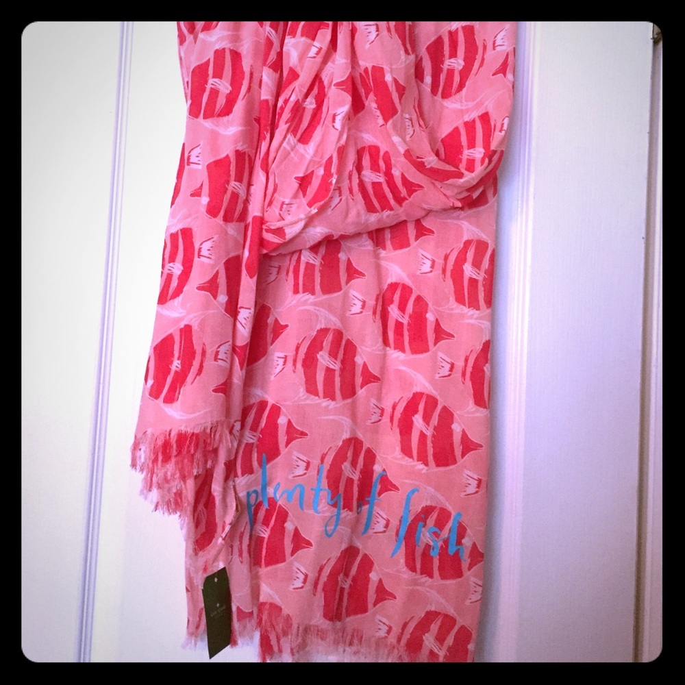 🆕NWT Kate Spade ♠️ Striped Fish 🐟 Scarf 🎀