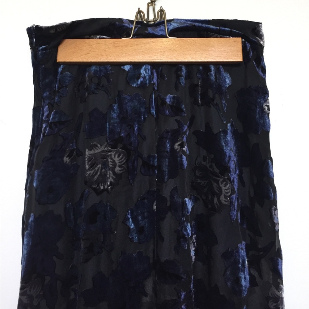 Velvet Mesh Maxi Skirt
