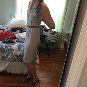 Flax colored vintage linen blend dress