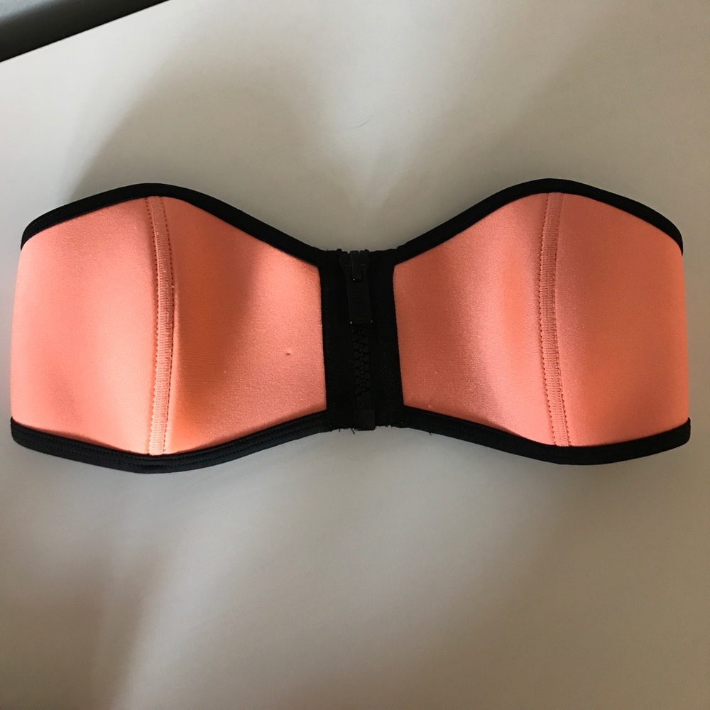 Orange Strapless Triangl Bikini Top