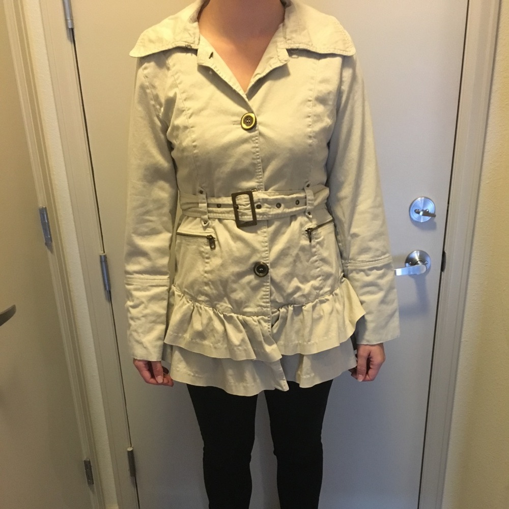 Miss Sixty ruffle trench coat