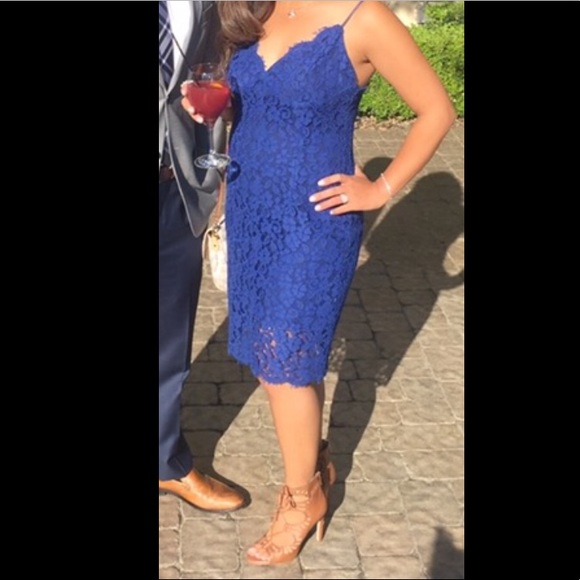 Lulu's Blue Laced Dress - Picture 7 of 8