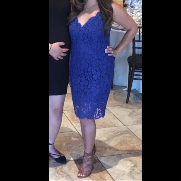 Lulu's Blue Laced Dress - Picture 8 of 8