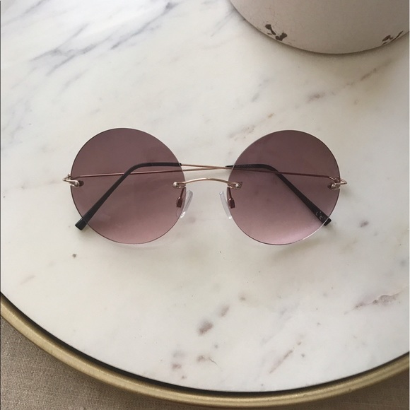 Round Pink Boho Sunglasses - Picture 2 of 2