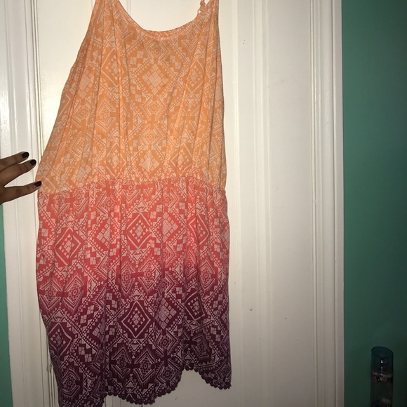 Mossimo Supply Co. Pants - Orange and Burgundy Ombré Romper