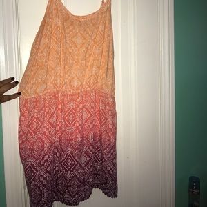 Orange and Burgundy Ombré Romper