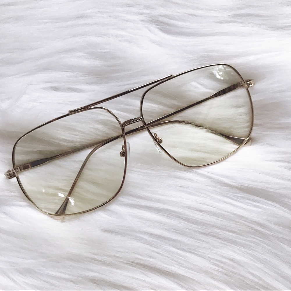 Gigi Trendy Nerd Glasses (gold rim)