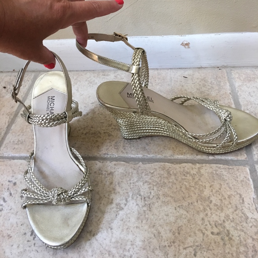 Michael Kors Gold Wedge Sandals