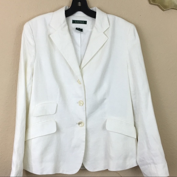 Lauren Ralph Lauren Jackets & Blazers - Ralph Lauren 100% linen white blazer jacket