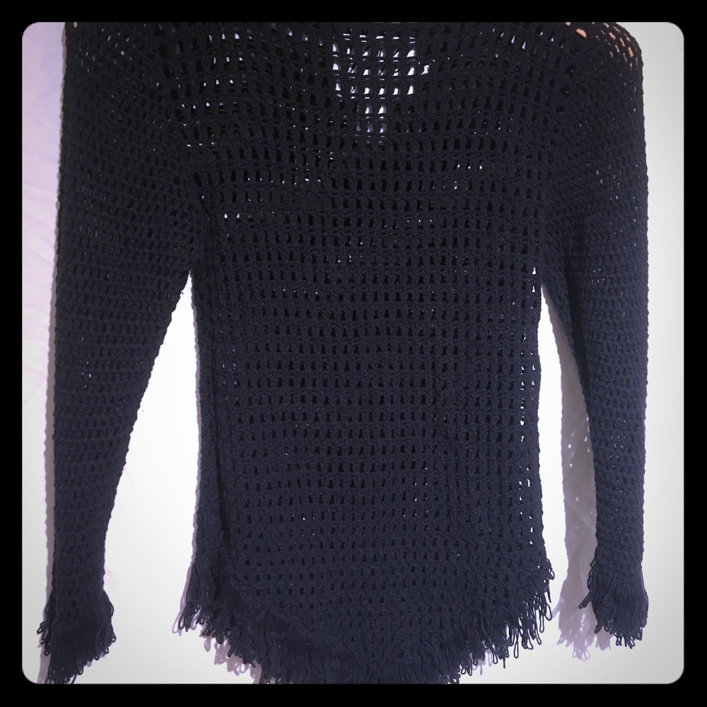 Black Crocheted poncho VaVa sweater