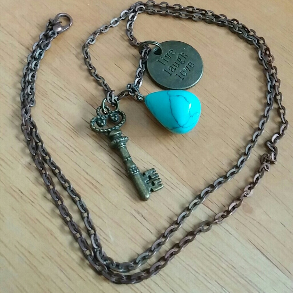 Necklace with Turquoise and Key