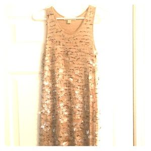 Tan sequined party dress