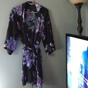 Sheer floral robe.