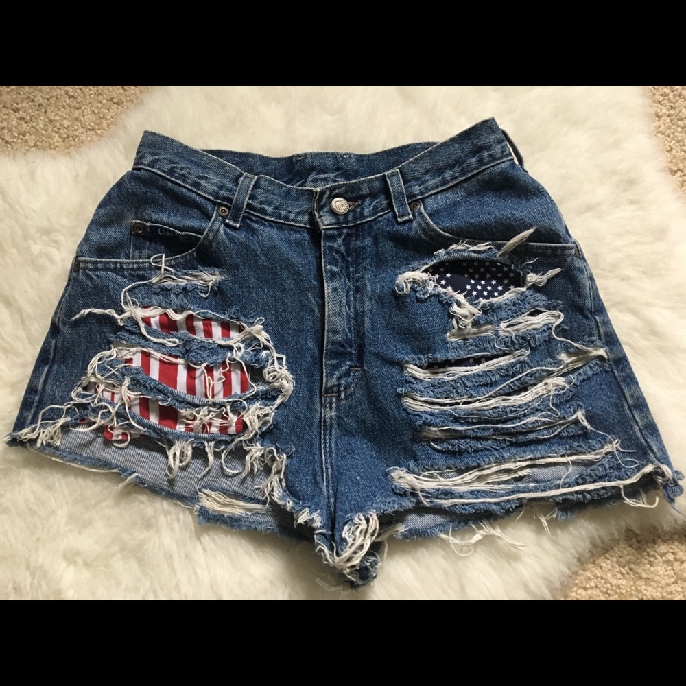 Distressed Denim Shorts