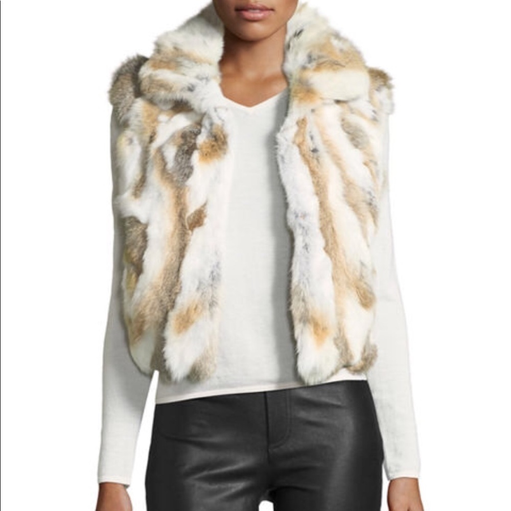 Adrienne Landau 'Classic rabbit fur vest