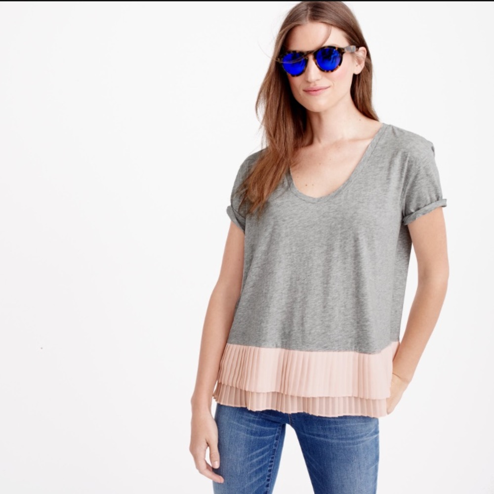 Jcrew pleated chiffon top
