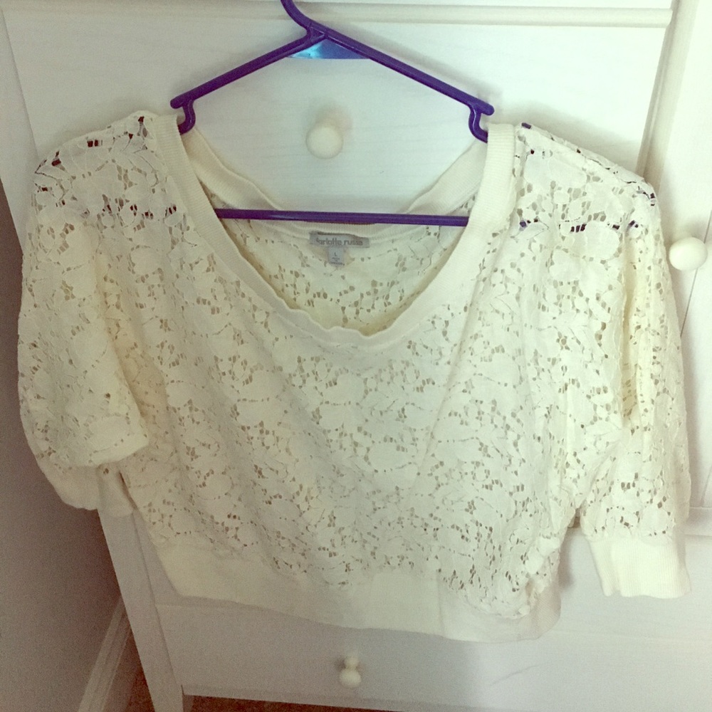 Cream Lacey top!