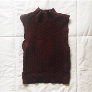 Burgundy Mock Turtleneck Sweater Tank (Forever 21)