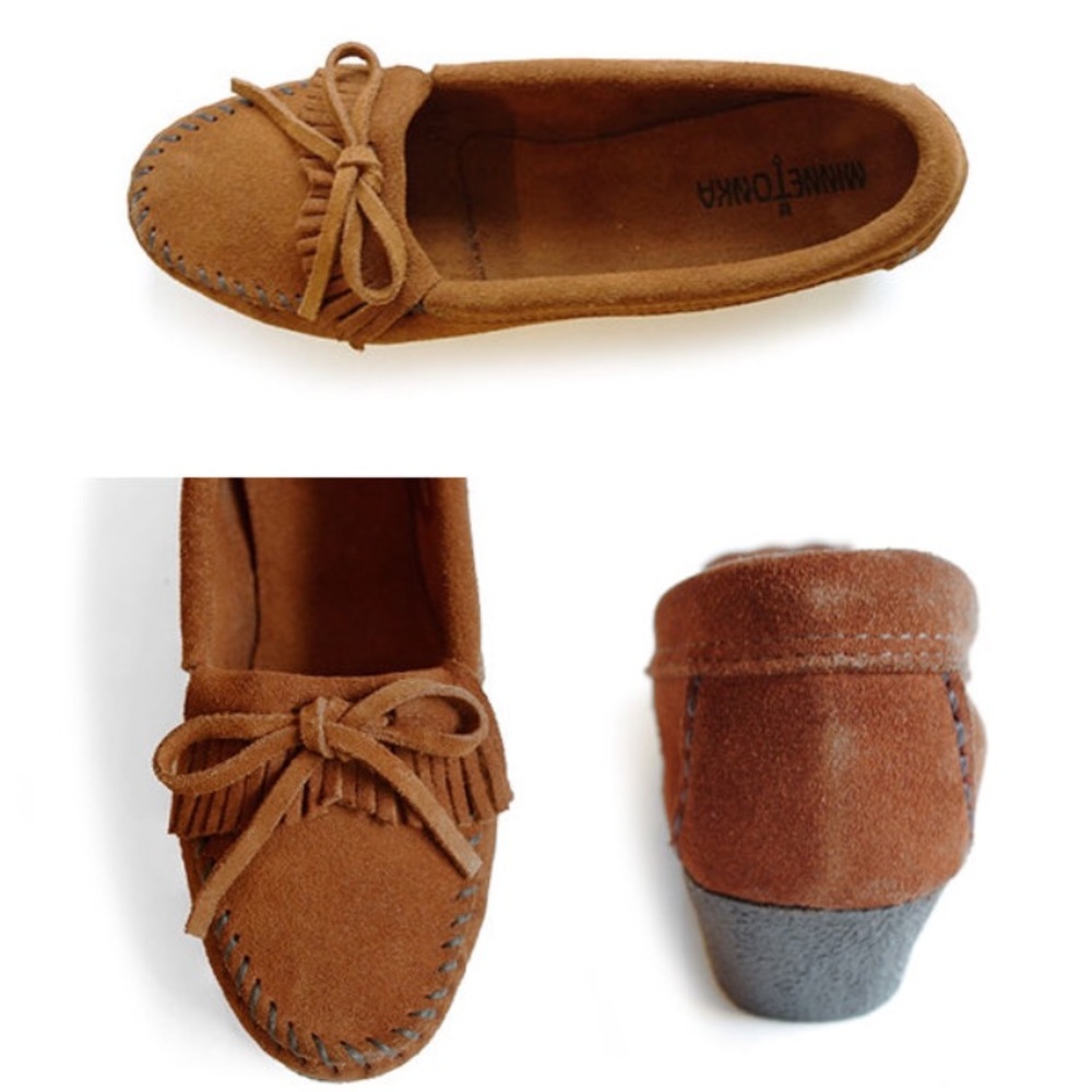Minnetonka kilty wedge moccasins