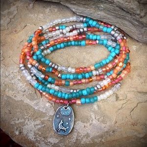 Long wrap necklace/bracelet, native american boho