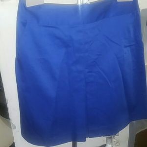 Blue Mini Skirt w/ pleat & exposed zip