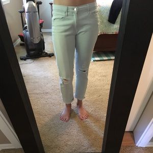 Light blue ankle length jeans