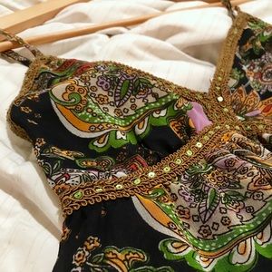 Beautiful multicolored chiffon dress size small