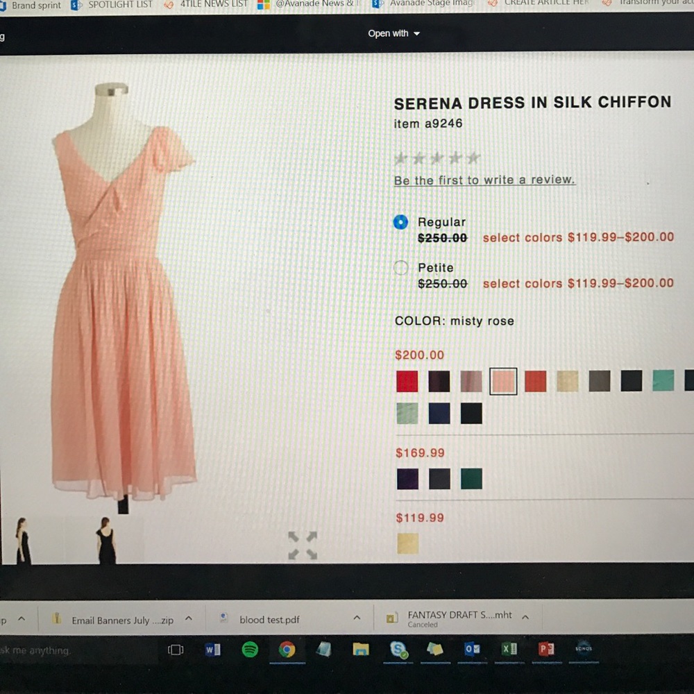 Jcrew serena dress silk chiffon