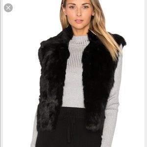 Adrienne Landau rabbit fur vest *short vest*