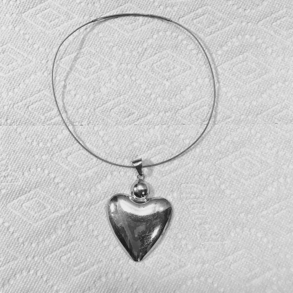 Silver plated Heart Choker