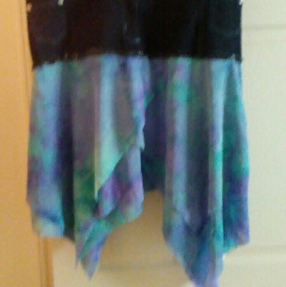 Multi color jean skirt