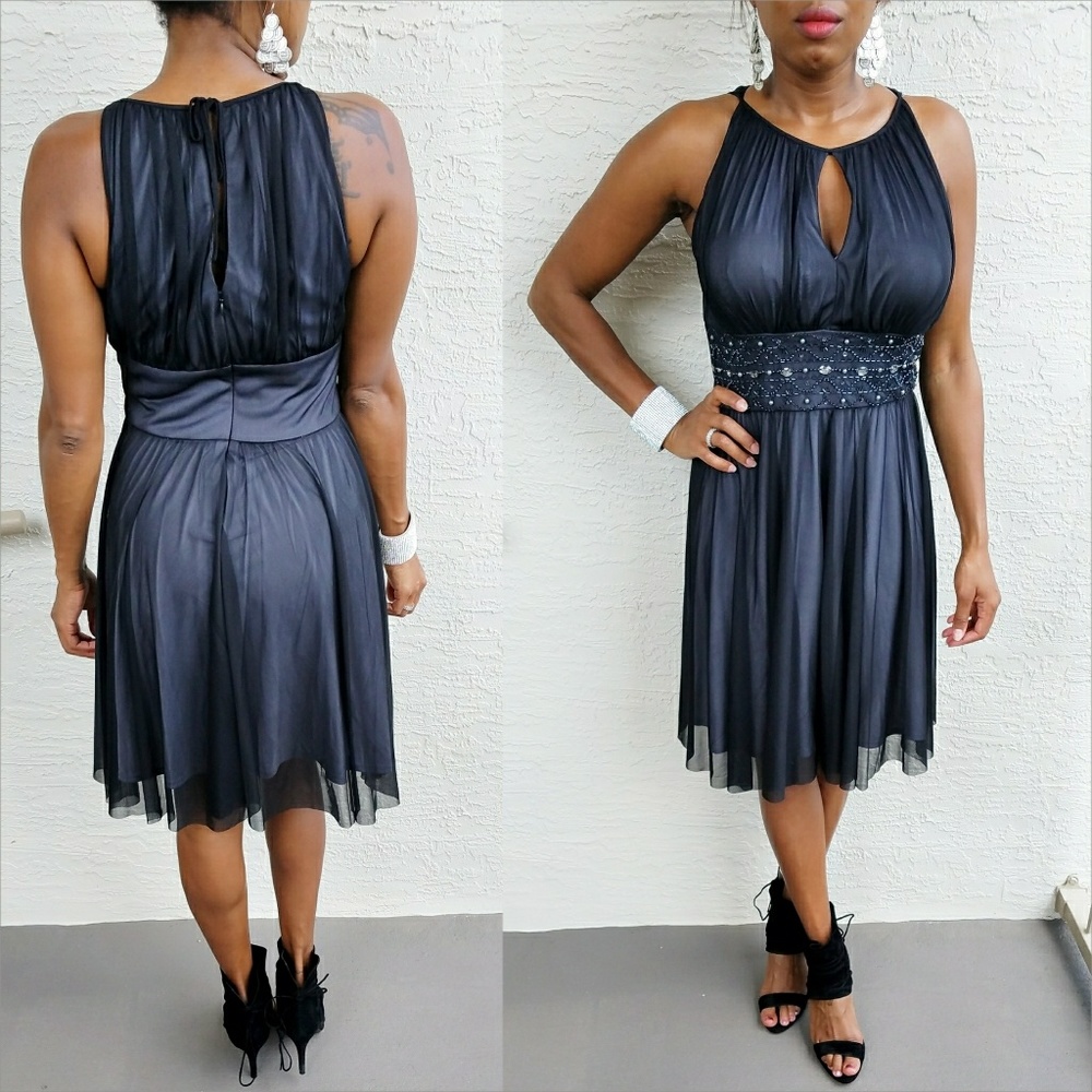 Black Dress with sequins and beading / WORN ONCE!