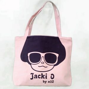 Peachy Pink Jackie O Graphic Print Tote Bag