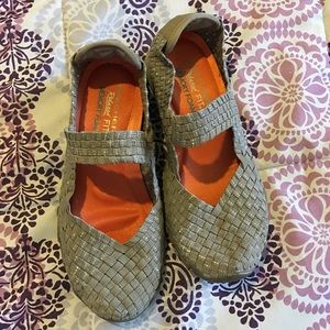 Sketchers Mary Jane styled gold tone shoes