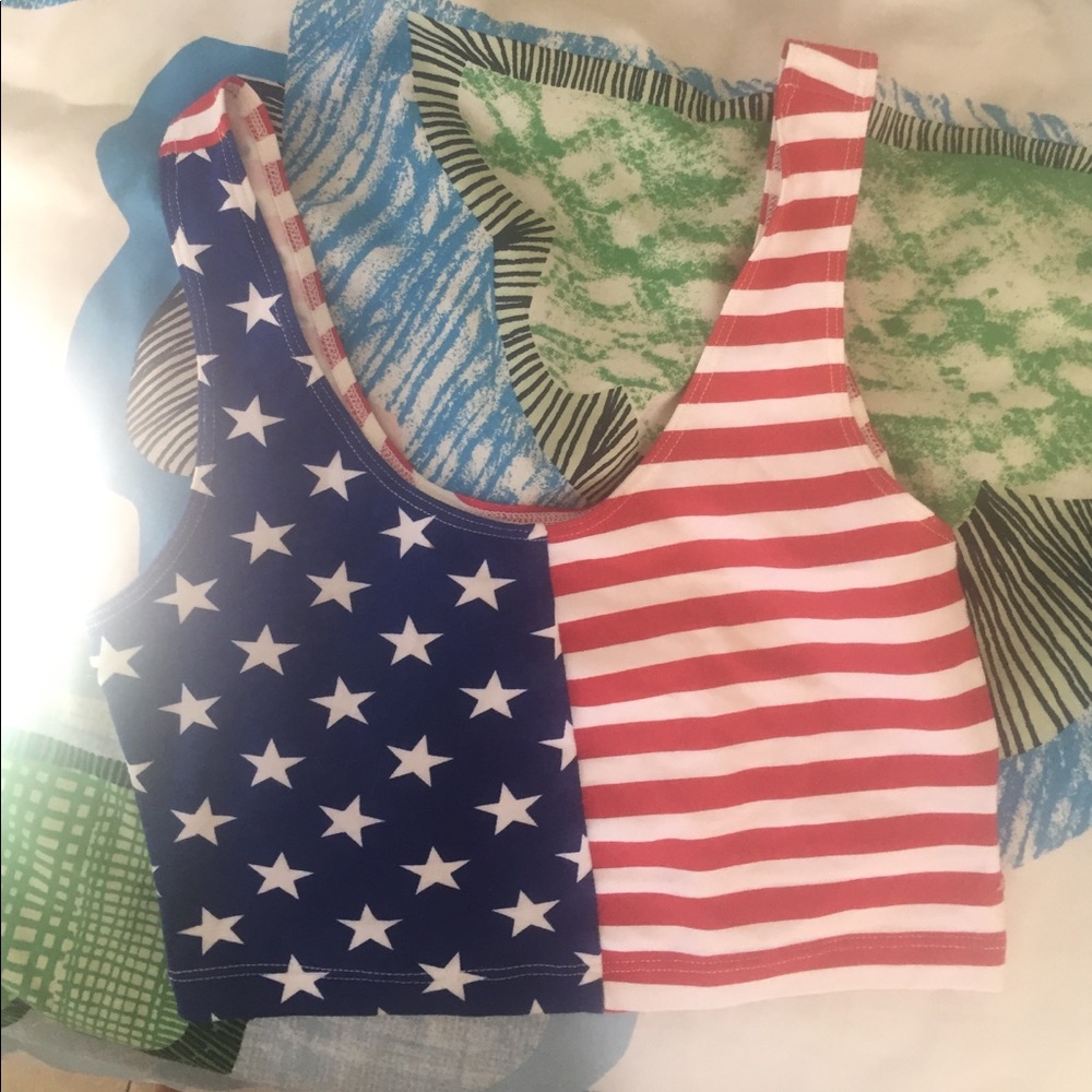 American apparel crop top 4th of July