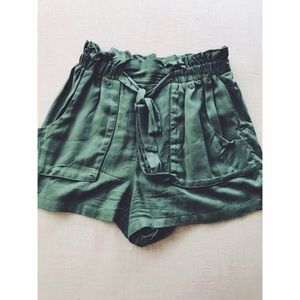 High Waisted Olive Green Shorts
