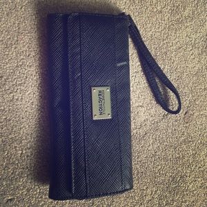 Black leather Kenneth Cole wrist wallet