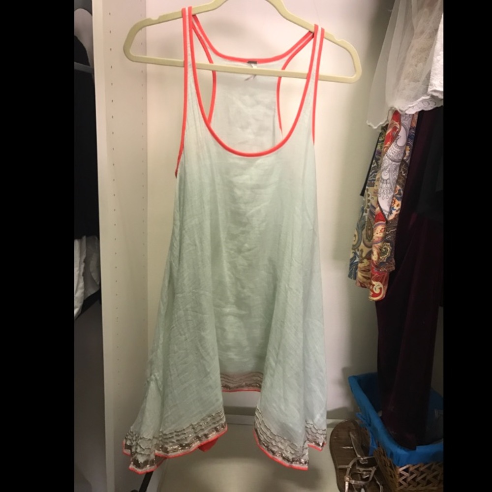 Turquoise with metallic trim Free People dress