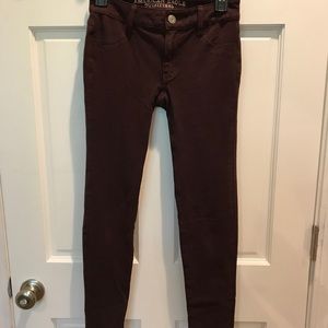 Maroon American Eagle Jeggings