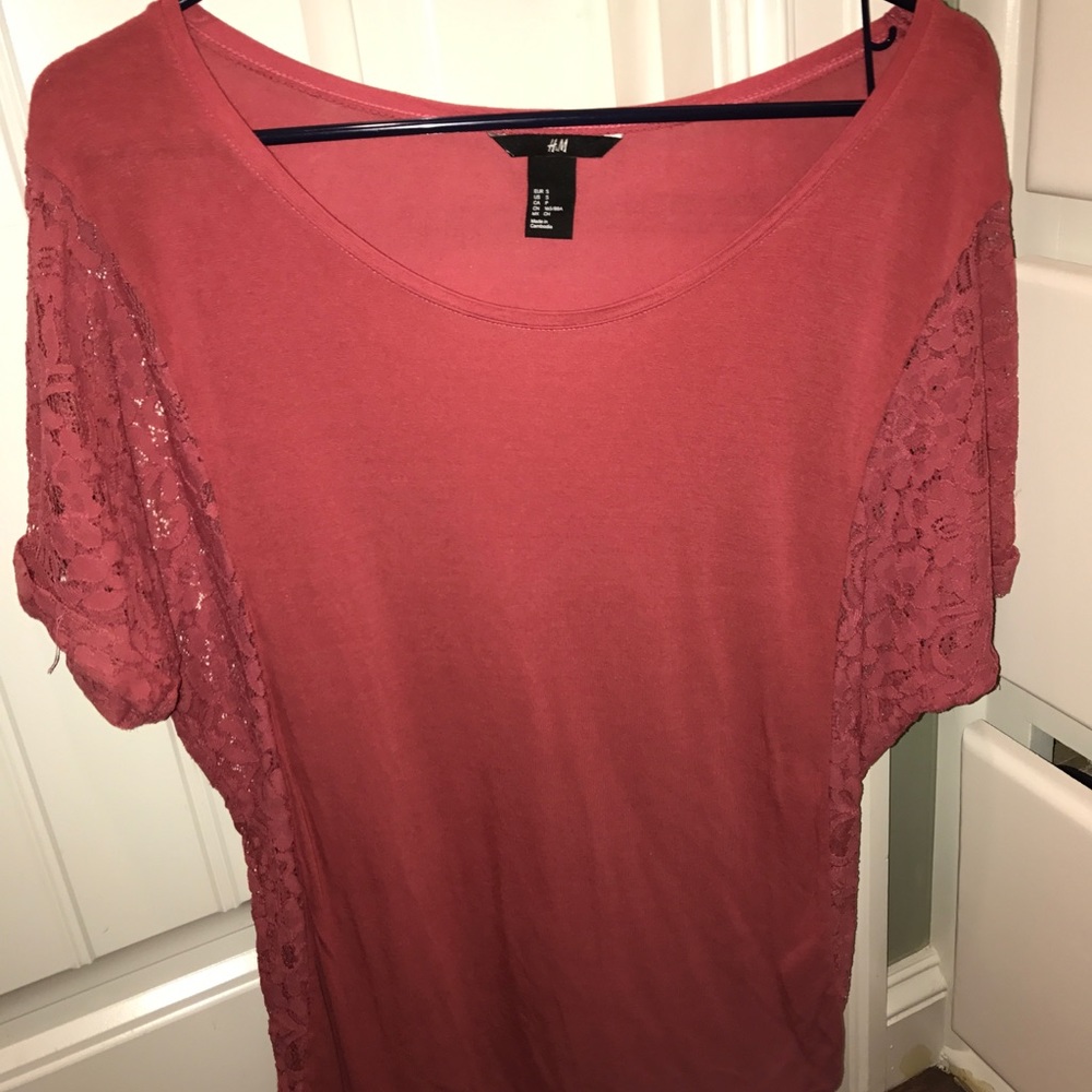 H&M Lace Side Dolman Sleeve Top