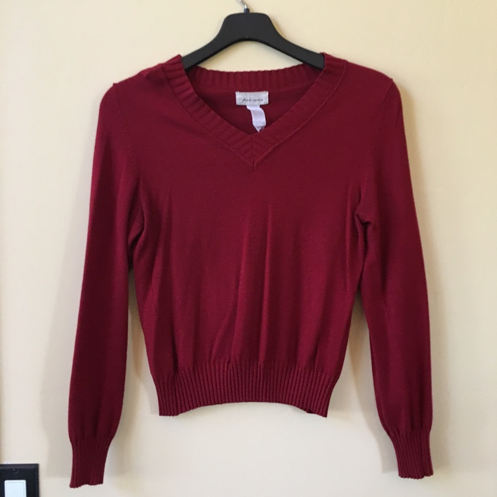 Classy red sweater v neck