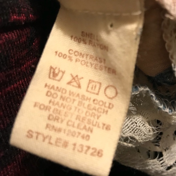 Floral Flowy Lace Tunic Blouse Top SM - Picture 8 of 8