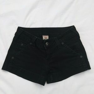 True Religion Black Denim Shorts